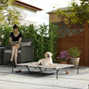 Lettino Brandina per Cani Grandi 152x94x23 cm Rialzato da Esterno in Acciaio e Rete Traspirante Beige      