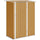 Capanno Porta Attrezzi 142x86x189 cm con Tetto Inclinato e Porta Bloccabile in Metallo Giallo