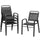 Set 4 Sedie da Giardino 56x66x91 cm Impilabili in Acciaio e PP Nero