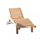 Lettino Prendisole da Giardino Lidia 65x208x35 h cm in Legno Marrone