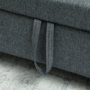 Divano 2 Posti 135x72x84 cm con Vano Contenitore  in Tessuto Effetto Lino Grigio Carbone  