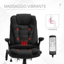 Sedia Poltrona da Ufficio Presidenziale Massaggiante in Tessuto Nera