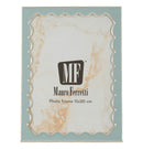 Cornice Juliette 14,9x1,3x29 cm in Zinco e Vetro Azzurro e Argento      
