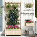 Fioriera da Giardino 90x45x183 cm con Traliccio per Piante Rampicanti in Legno Naturale      