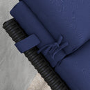 Cuscino per Sdraio e Lettino Prendisole  con Lacci di Fissaggio  in Tessuto Blu Scuro