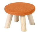 Pouf in Tessuto e Legno di Pino 29x29x20 cm Fumer Jimmy Arancione