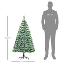 Albero di Natale Artificiale Innevato 150 cm 416 Rami Verde e Bianco  