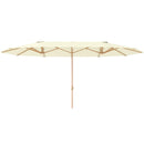 Ombrellone Doppio 455x265x238 cm in Acciaio Inox e Poliestere Beige   