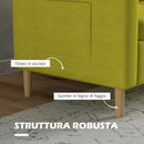 Divano 2 Posti 143x76x83 cm in Tessuto Effetto Lino Giallo