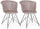 Set 2 Sedie 56x54x76 cm in Similpelle Nero e Beige