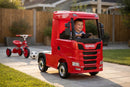 Camion Elettrico per Bambini 126x68x102 cm 24V Scania Rosso