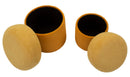 Puff con Contenitore Aspen Senape Set 2 Pz Ø42x44 cm - Ø35x37 cm in MDF e Spugna e Poliestere Senape      