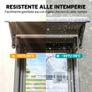Pensilina da Esterni Impermeabile e Anti-UV 75x120x23 cm in PC PP e Alluminio Marrone e Nero      