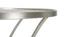 Tavolinetto Trixy Ø56x68 cm in Ferro e Vetro Argento      