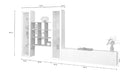 Parete Attrezzata Soggiorno 350x30x180 cm Maruska n°27 Bianco Lucido