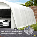 Tenda Garage Auto da Esterno 360x720x270 cm Telaio in Metallo Zincato Copertura in PE UV50+ Crema      