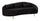 Divano 3 Posti Oslo con Cuscini Nero 185x84x68 cm in Eucalipto e Spugna e Poliestere e Metallo