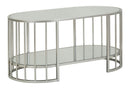 Tavolo da Caffè Smirne 90x50x45 cm in Ferro e Specchio Argento      