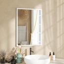 Specchio da Parete Rettangolare 50x70 cm in Vetro e MDF Bianco      