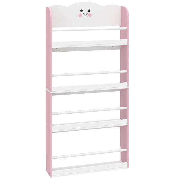 online Libreria Montessoriana per Bambini 3-6 Anni 60x15x120,5 cm 4 Ripiani in Legno Rosa