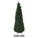 Albero di Natale Artificiale Pieghevole con Luci LED Verde Varie Misure