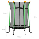 Tappeto Elastico per Bambini 3-10 Anni Ø163.5x190 cm con Ingresso a Cerniera Verde   