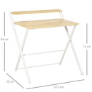 Scrivania Pieghevole 81,5x70x84 cm in Metallo e Truciolare Bianco