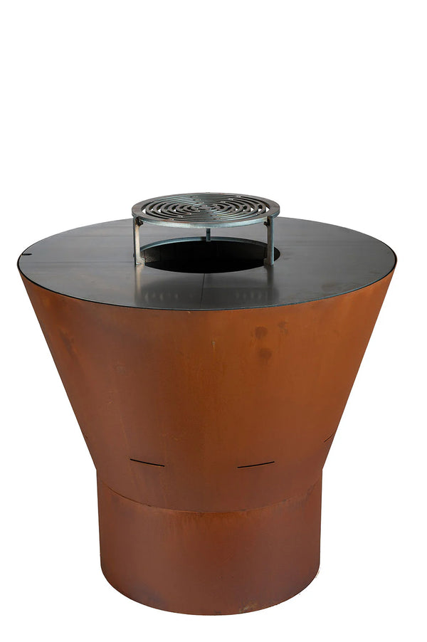 acquista Barbecue a Legna Ø60x66 cm Azalea in Acciaio Effetto Ruggine