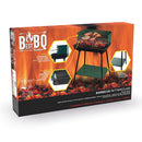 Barbecue a Carbone Carbonella Rettangolare 58x38x82 cm con Vassoio in Acciaio al Carbonio Verde      