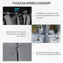 Gazebo 3x4 m con 6 Pareti Rimovibili 8 Fori di Drenaggio e 12 Picchetti in Acciaio e Poliestere Grigio e Nero      