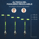 Monopattino Pieghevole per Bambini 72,8x33,4x75-85 cm in Alluminio e Acciaio Verde