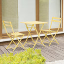 Set Tavolo e 2 Sedie Pieghevoli da Giardino in Metallo Giallo
