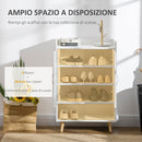 Mobile Scarpiera 60x30x92 cm in Legno Truciolare Bianco