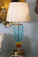 Lampada da Tavolo Colorful Ø35x73 cm in Ferro e Vetro e Tessuto Multicolor      