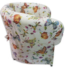 Poltrona Imbottita 65x65x75 cm in Tessuto Renier Farfalle