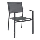 Set 4 Sedie da Giardino 60x58x87 cm in Alluminio e Textilene Grigio