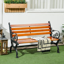 Panchina da Giardino 2 Posti con Braccioli 120x64x79 cm in Alluminio e Legno Teak