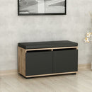 Scarpiera con pouff 80x35x42 cm Dragoshoe noce e nero