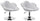 Set 2 Poltroncine da Soggiorno 69x55x69/81 cm in Schiuma Poliuretanica Fleur Cromo-Grigio Chiaro