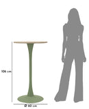 Tavolo Bar Alaska Verde Ø60x106 cm in MDF e Ferro Verde e Crema      