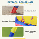 Altalena da Giardino per Bambini Trasformabile 3 in 1 Telaio in Metallo Blu      