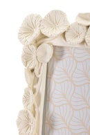 Cornice Lotus 25,8x2x31 cm in Resina e Vetro Crema      