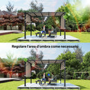 Copertura per Pergola 488x122 cm con Tasche e Cinghie in Poliestere Cachi      