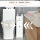 Mobiletto a Colonna da Bagno Bianco 17x48x58 cm 
