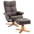 Poltrona Relax Reclinabile con Poggiapiedi in Similpelle Marrone 