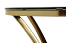 Tavolo Bar Shanty Ø108x60 cm in Ferro e Vetro Oro e Nero      