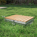 Doccia da Giardino Portatile 70x55 cm Getti d'Acqua Regolabili fino a 4 m in Polistirene Effetto Legno  