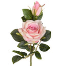 Set 24 Rose X 2 Artificiali con Gambo Corto Altezza 40 cm Rosa