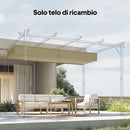 Telo per Pergola 250x255 cm con 10 Fori di Drenaggio in Poliestere Beige      