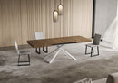 Tavolo Allungabile 140-400x90x74 cm Niket Noce Gambe Bianche